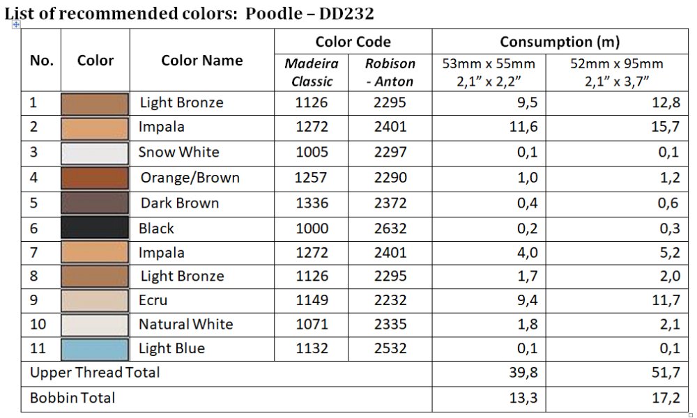 DD232 -List of recommended colors-min